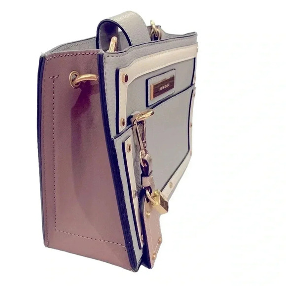 River Island Square Gray Cross Body Shoulder Bag Purse - Picture 3 of 11